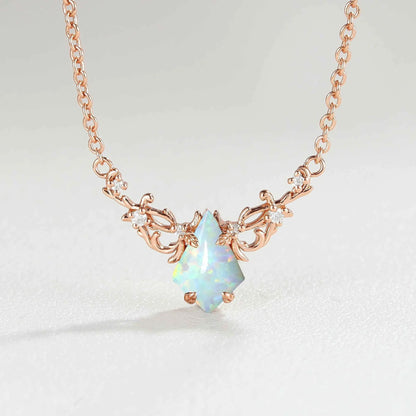 Natural Inspired Kite Cut Opal Necklace