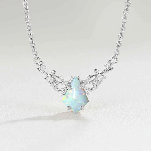 Natural Inspired Kite Cut Opal Necklace