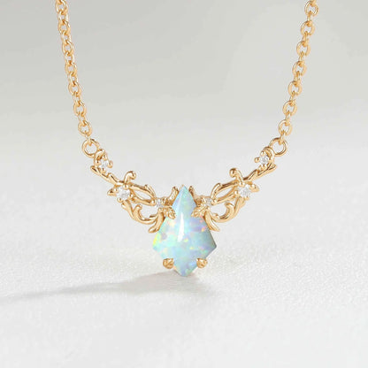 Natural Inspired Kite Cut Opal Necklace