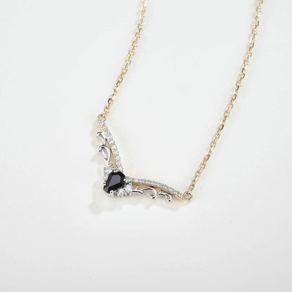 Nature Inspired Coffin Shaped Black Onyx Necklace Halloween Jewelry
