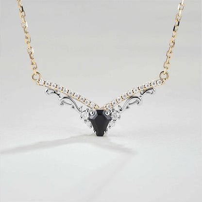 Nature Inspired Coffin Shaped Black Onyx Necklace Halloween Jewelry