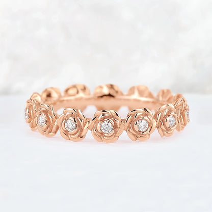Nature Inspired Floral Silver Gemstone Ring