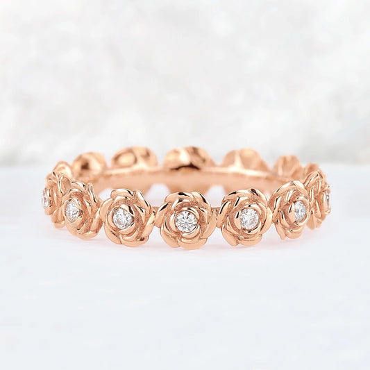 Nature Inspired Floral Silver Gemstone Ring