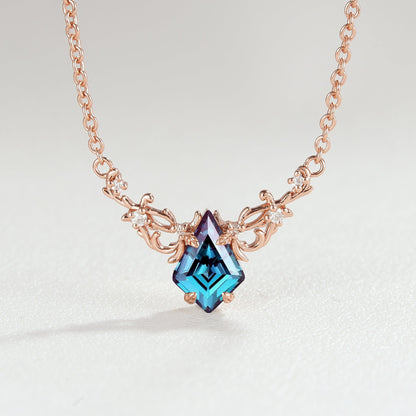 Nature Inspired Kite Cut Alexandrite Necklace
