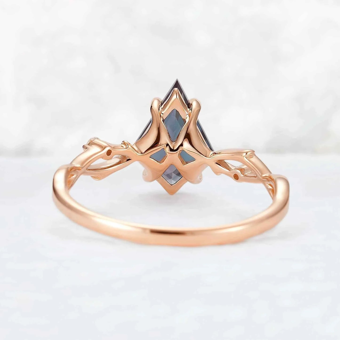 Nature Inspired Kite Cut Alexandrite Vine Gemstone Ring