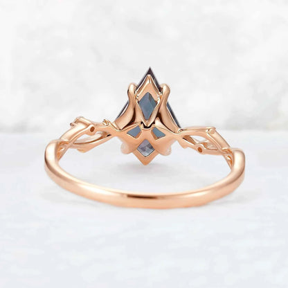 Nature Inspired Kite Cut Alexandrite Vine Gemstone Ring
