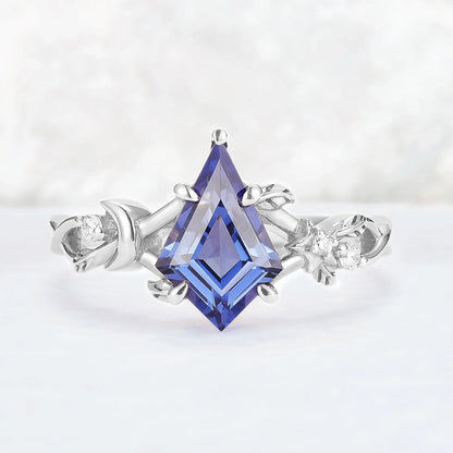 Moonbranch | Kite Cut Cornflower Sapphire Gemstone Ring