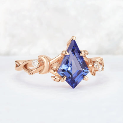 Moonbranch | Kite Cut Cornflower Sapphire Gemstone Ring