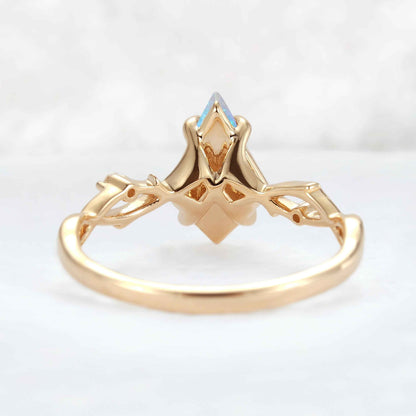 Nature Inspired Kite Cut Natural Opal Vine Gemstone Ring