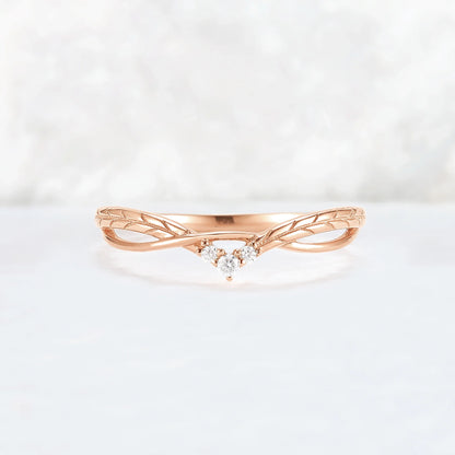 Nature Inspired Leaf Patterns and Vines Stacking Ring