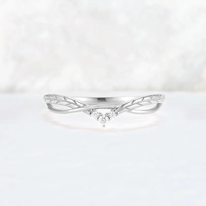 Nature Inspired Leaf Patterns and Vines Stacking Ring