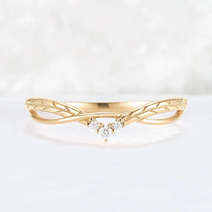 Nature Inspired Leaf Patterns and Vines Stacking Ring