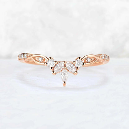 Nature Inspired Vine Twist Moissanite Stacking Ring