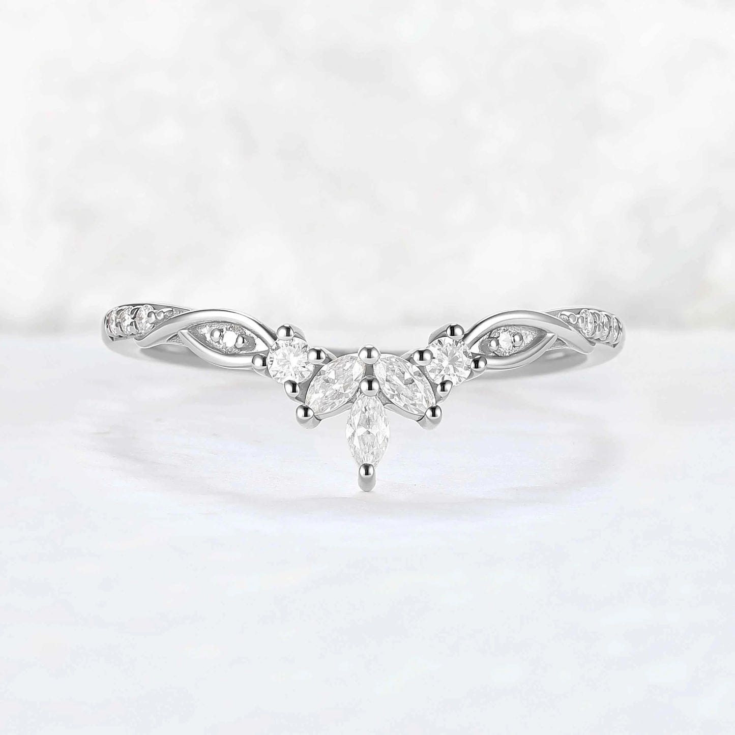 Nature Inspired Vine Twist Moissanite Stacking Ring