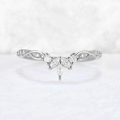 Nature Inspired Vine Twist Moissanite Stacking Ring