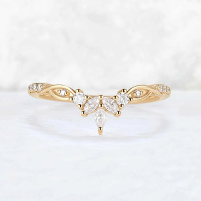 Nature Inspired Vine Twist Moissanite Stacking Ring