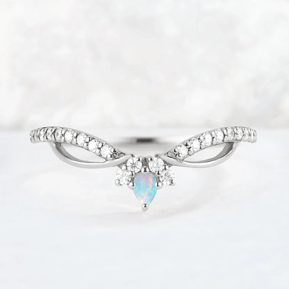 Nature Marquise Shaped Opal Vine Stacking Ring