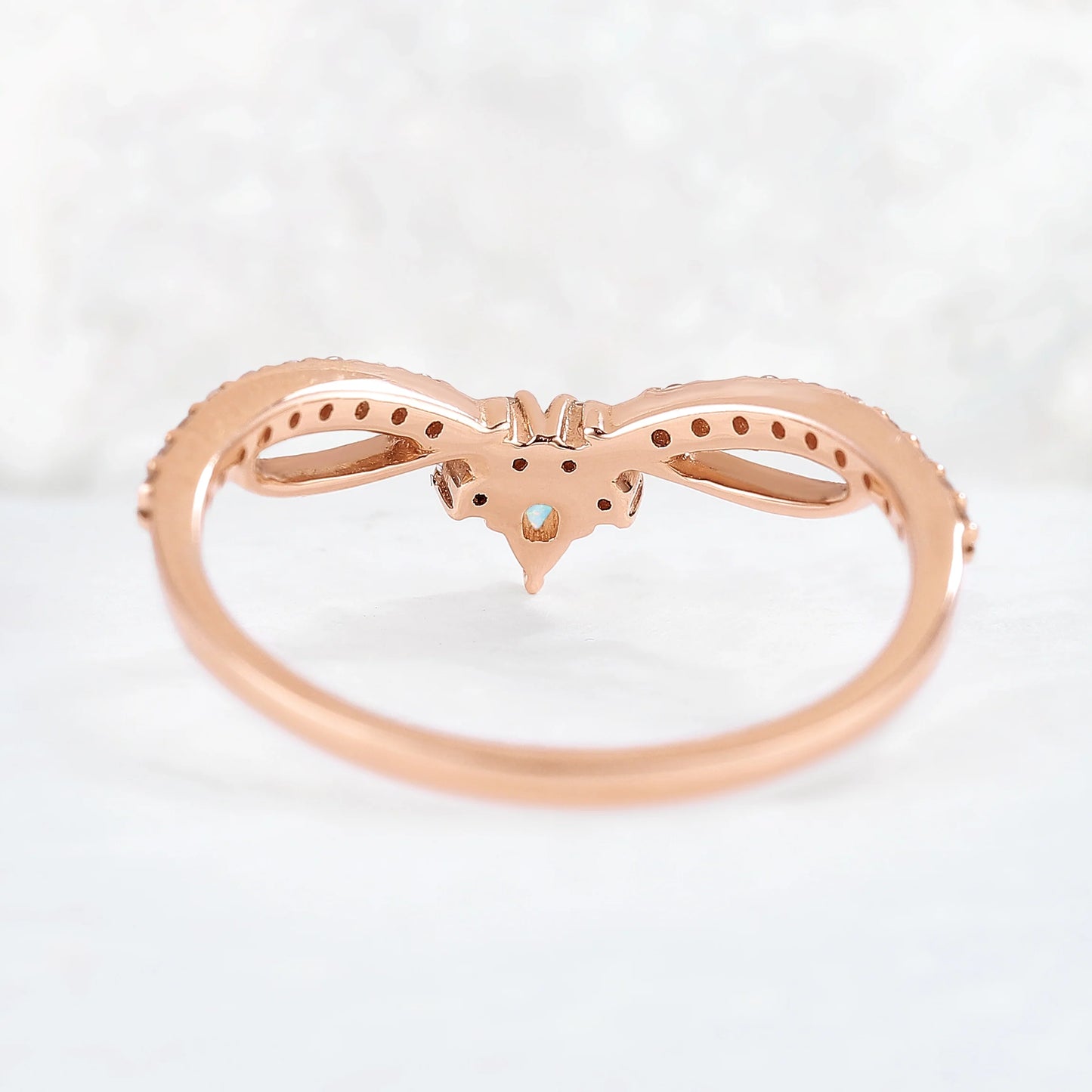 Nature Marquise Shaped Opal Vine Stacking Ring