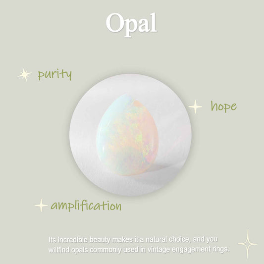 Unique Oval Cut Natural Opal Vine Gemstone Ring Set 3pcs