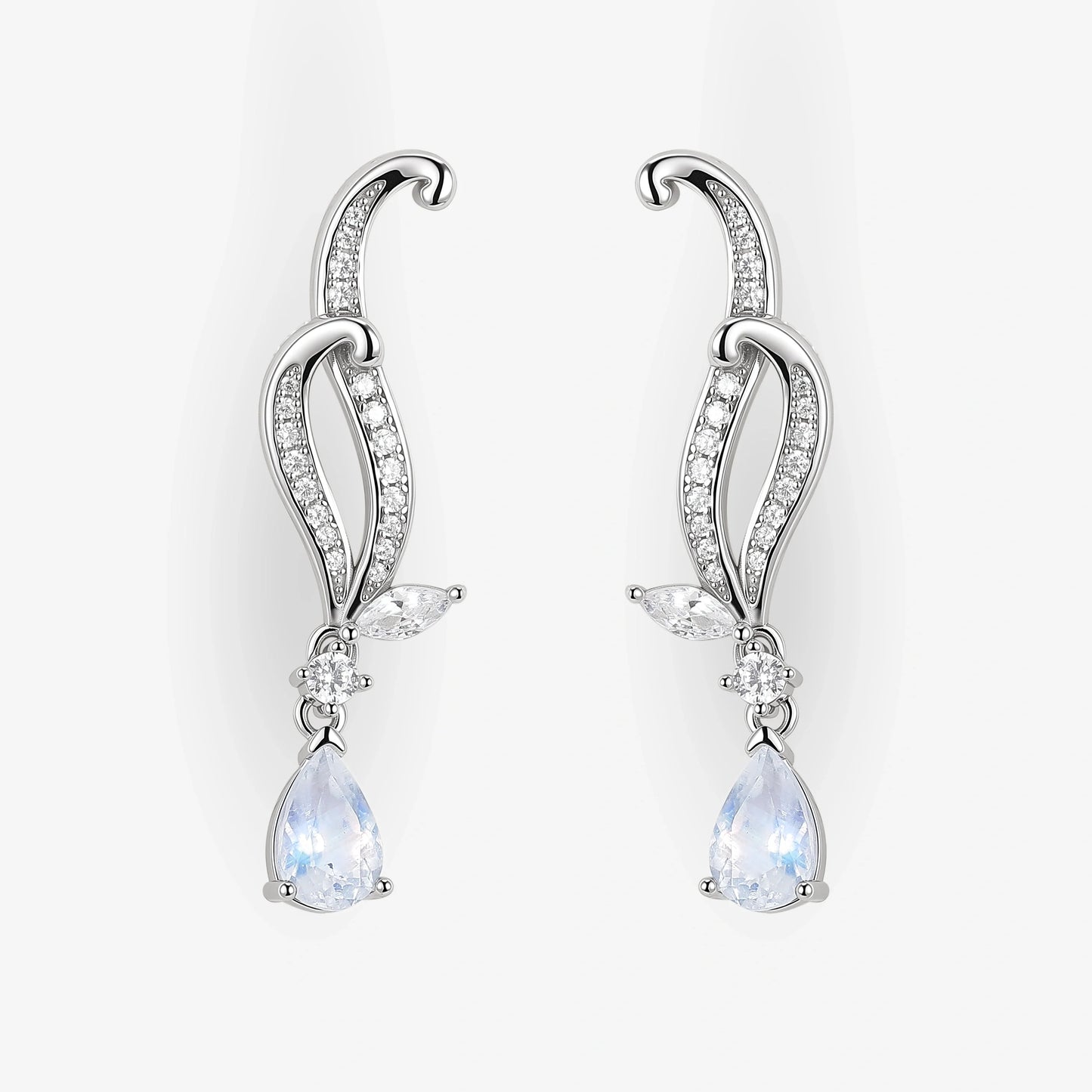Pear Cut Moonstone Earrings Anniversary Gift for Her