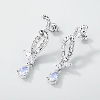 Pear Cut Moonstone Earrings Anniversary Gift for Her