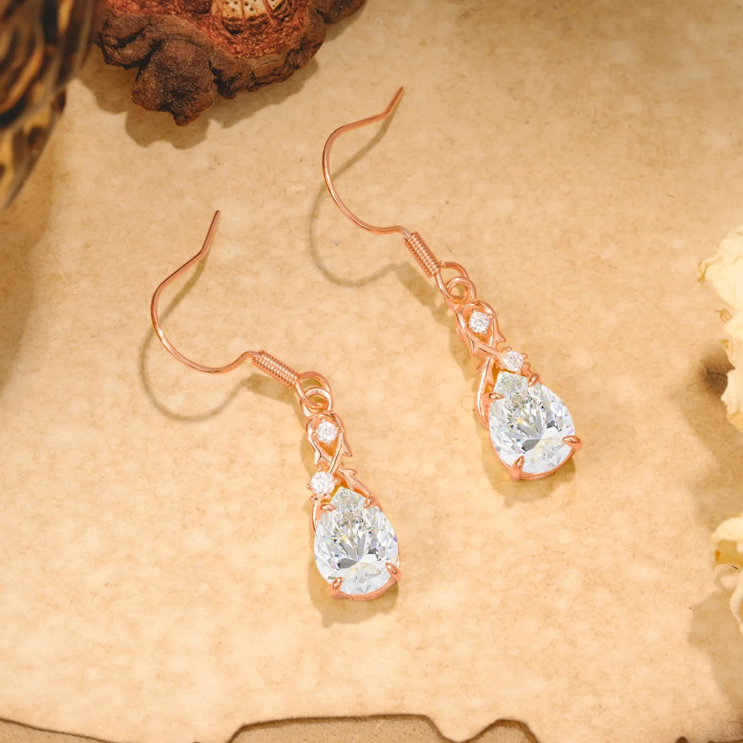 Elegant Pear Cut Lab Grown Moissanite Earrings