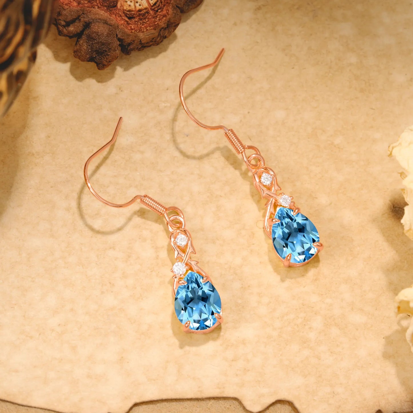 Elegant Pear Cut Aquamarine Earrings