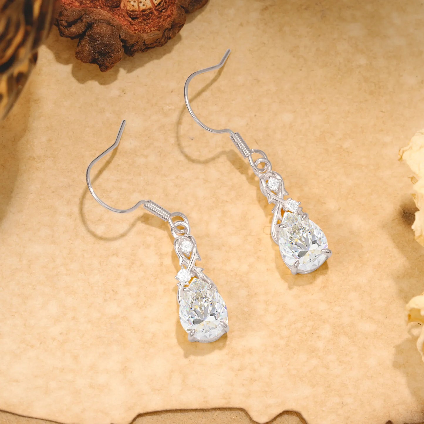 Elegant Pear Cut Lab Grown Moissanite Earrings