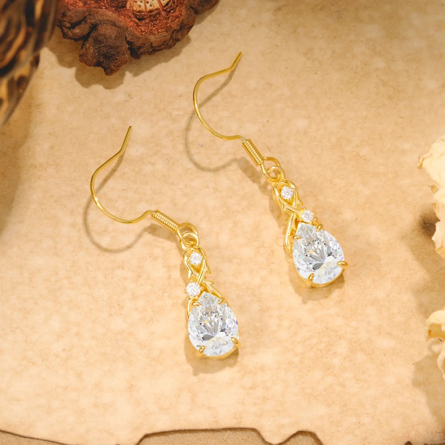 Elegant Pear Cut Lab Grown Moissanite Earrings