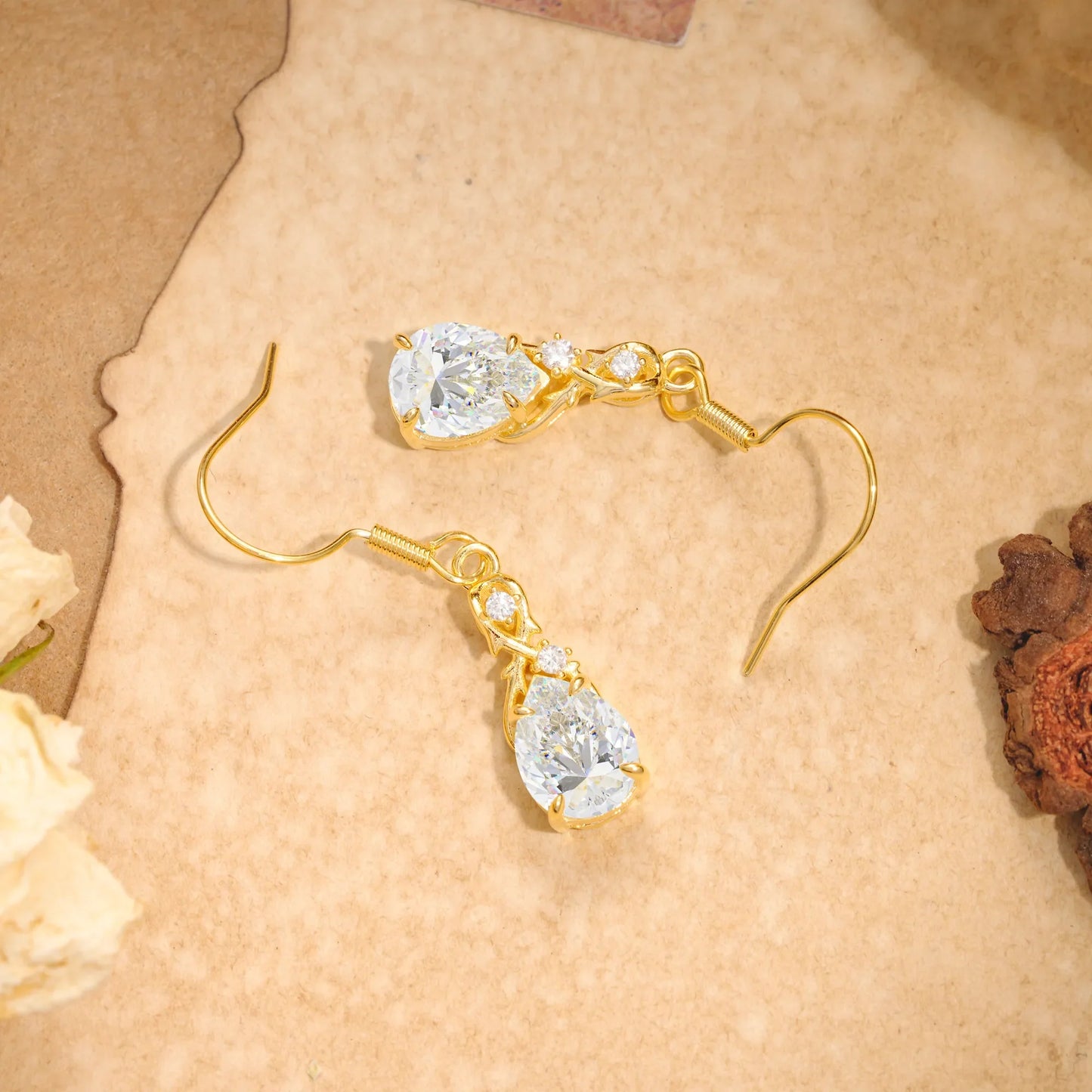 Elegant Pear Cut Lab Grown Moissanite Earrings