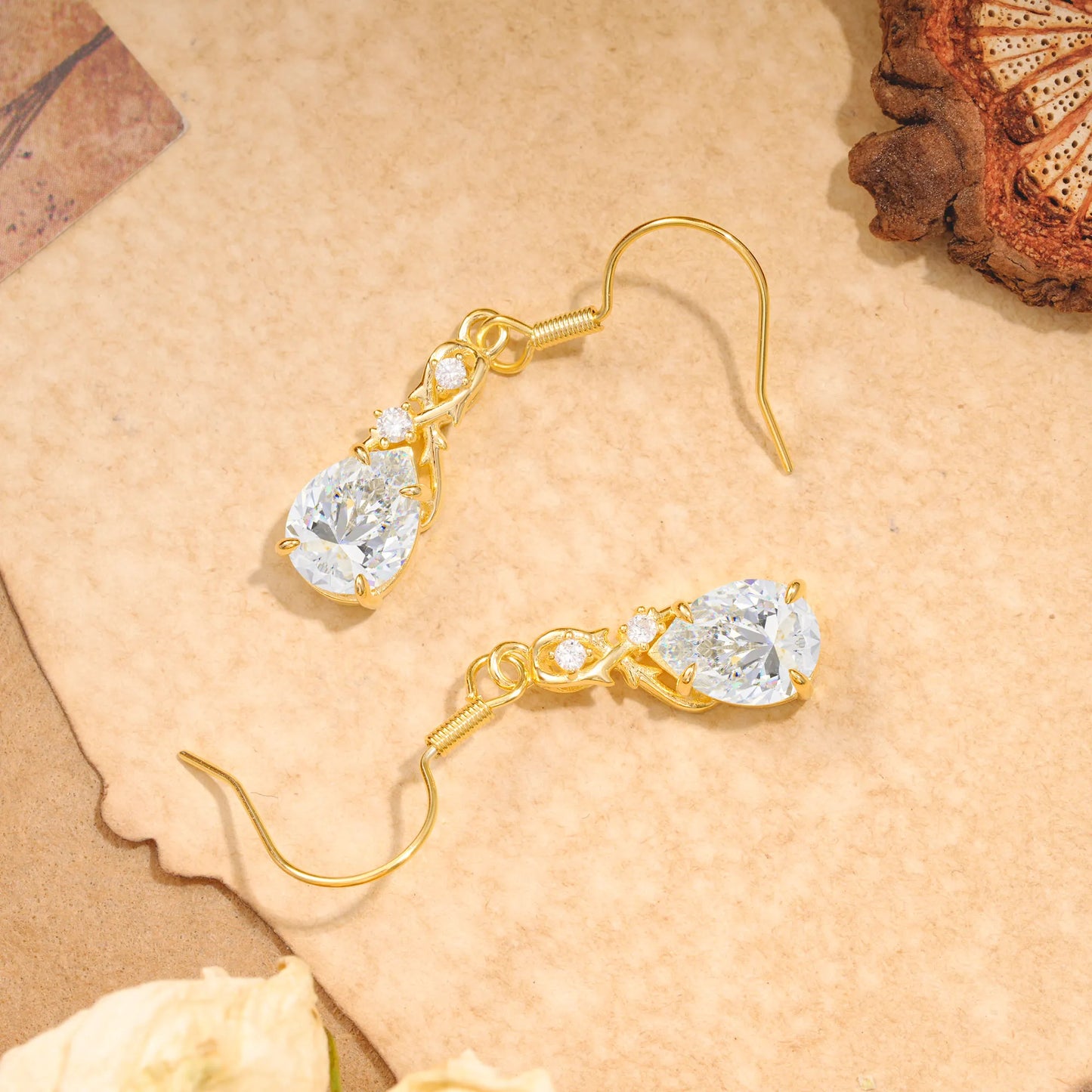 Elegant Pear Cut Lab Grown Moissanite Earrings