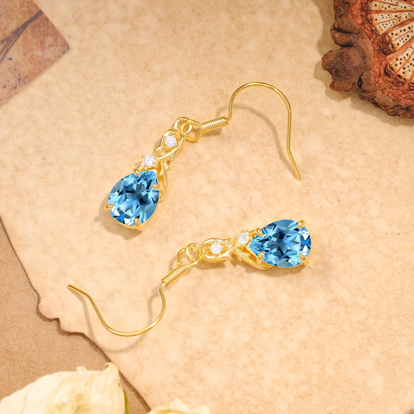Elegant Pear Cut Aquamarine Earrings