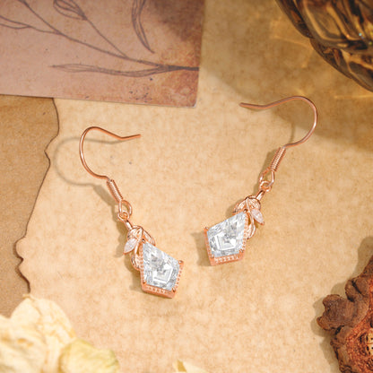 Classic Sparkling Geometric Moissanite Drop Earrings