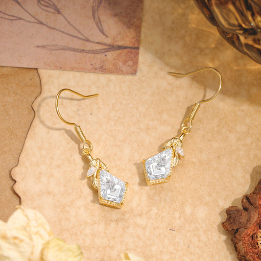 Classic Sparkling Geometric Moissanite Drop Earrings