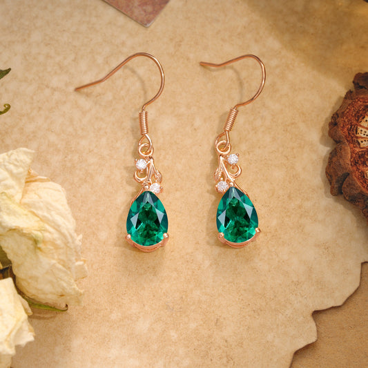 Pear Cut Emerald Earrings Jewelry for Women