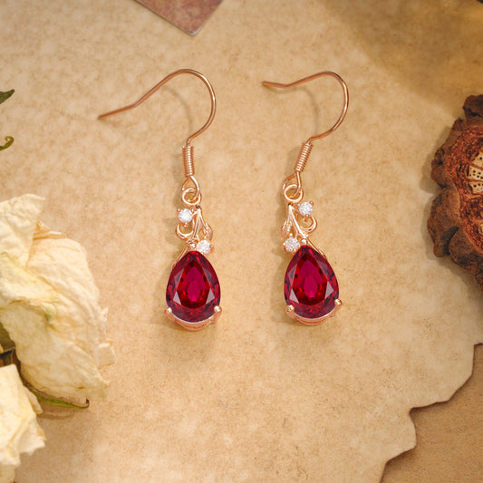 Pear Cut Ruby Earrings Jewelry for Women
