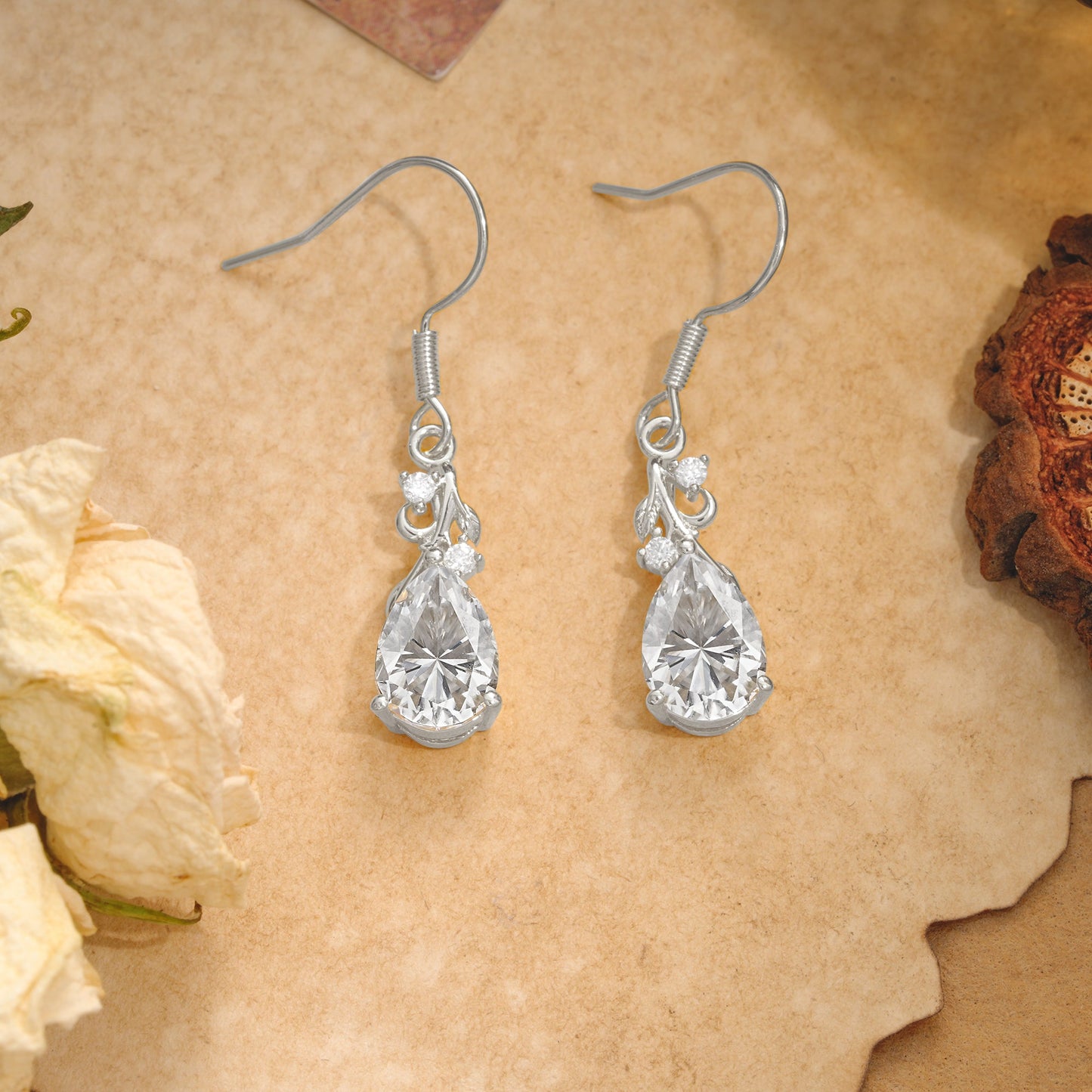 Pear Cut Moissanite Earrings Jewelry for Women