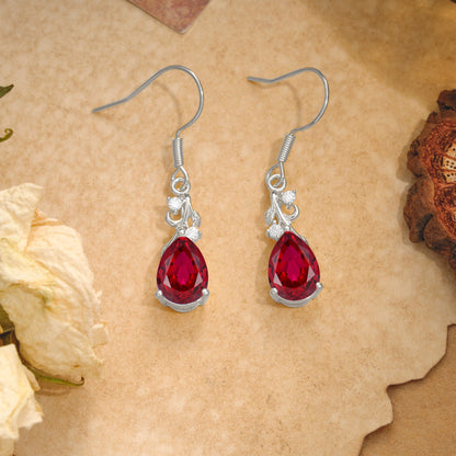 Pear Cut Ruby Earrings Jewelry for Women