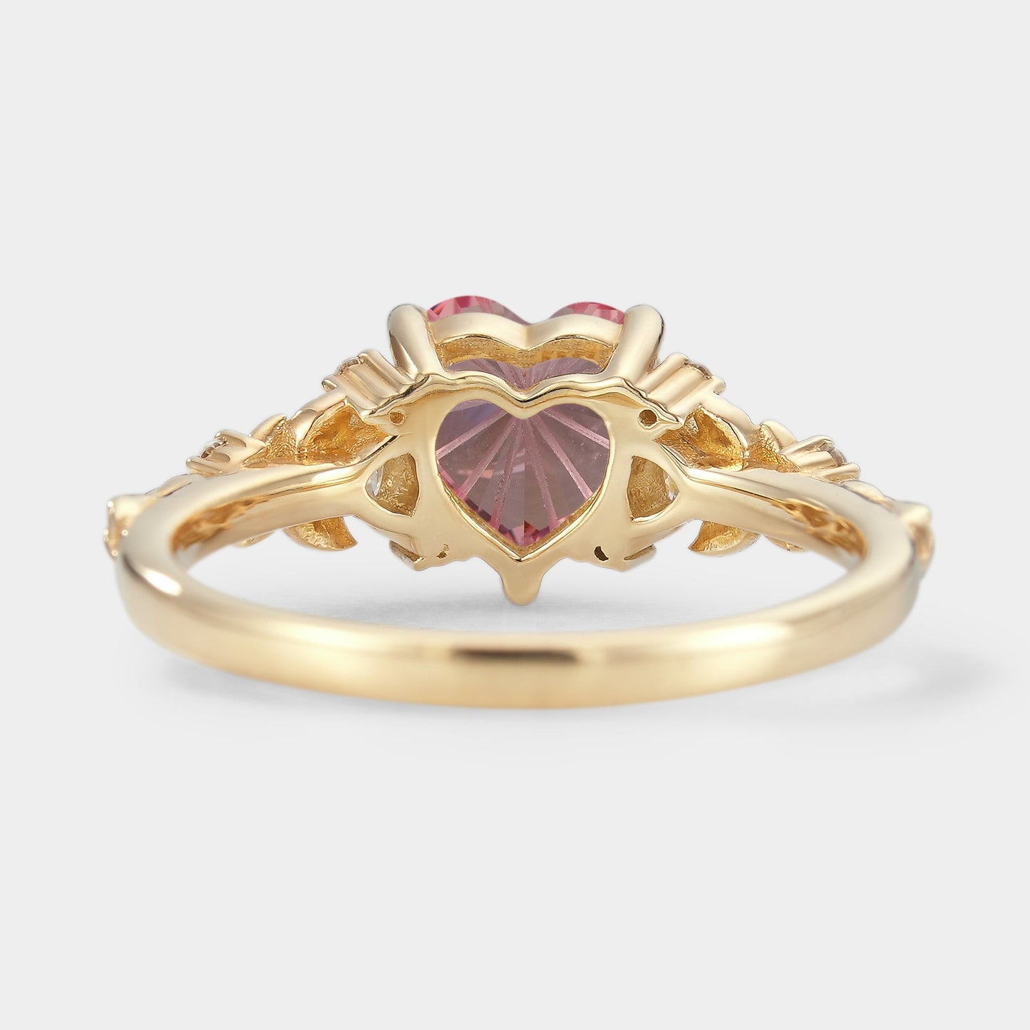 Mythical Heart Shaped Starbrite Cut Padparadscha Engagement Ring