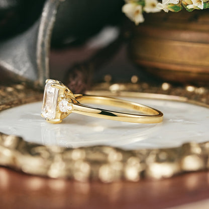 3-stone Moissanite Engagement Ring-Saskia