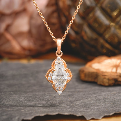 Coffin Shaped Moissanite Necklace Romantic Gift for Anniversary