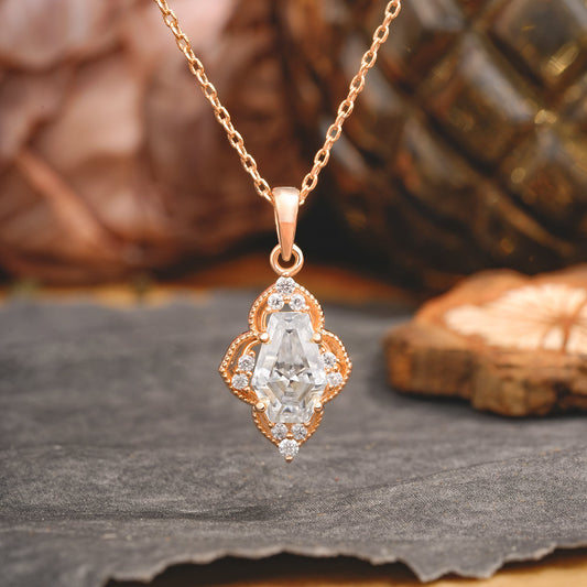 Coffin Shaped Moissanite Necklace Romantic Gift for Anniversary