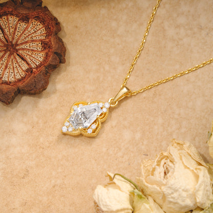 Coffin Shaped Moissanite Necklace Romantic Gift for Anniversary