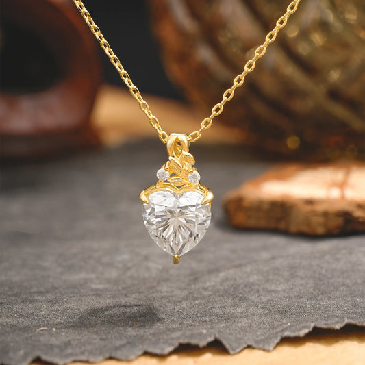 Heart Cut Lab-Grown Moissanite Pendant Necklace Valentine’s Day Gifts For Women