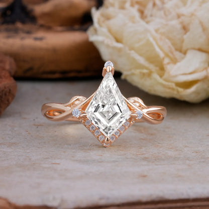 Elegant Kite Cut Moissanite Engagement Ring for Women