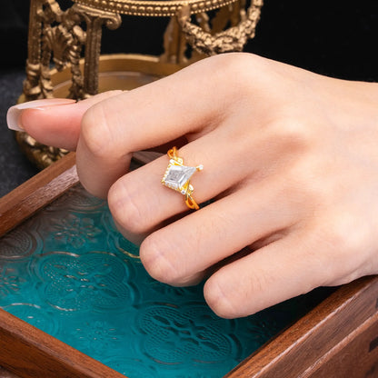 Elegant Kite Cut Moissanite Engagement Ring for Women