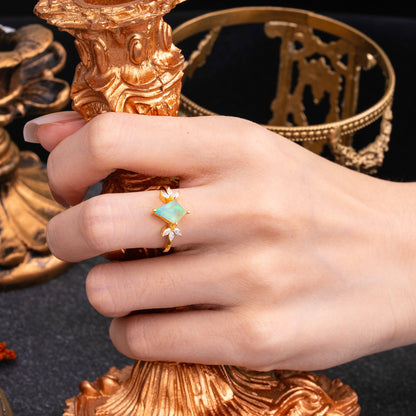 Minimalist Luxe 4-Prong Kite-Cut Opal Engagement Ring