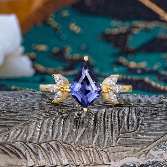 Minimalist Luxe 4-Prong Kite-Cut Tanzanite Engagement Ring