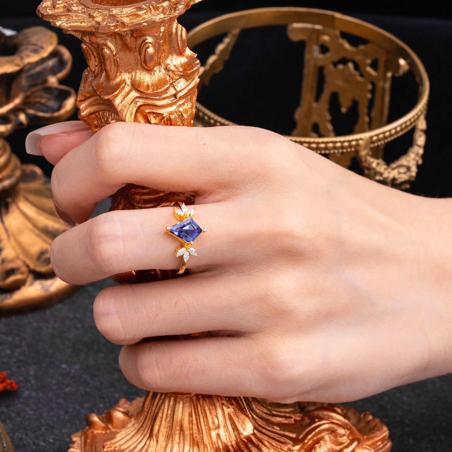 Minimalist Luxe 4-Prong Kite-Cut Tanzanite Engagement Ring