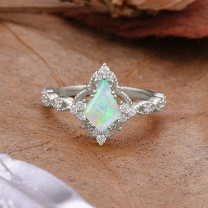 Vintage Luxe Kite-Cut Opal Engagement Ring
